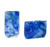 Handblown Blue Swirled Vase