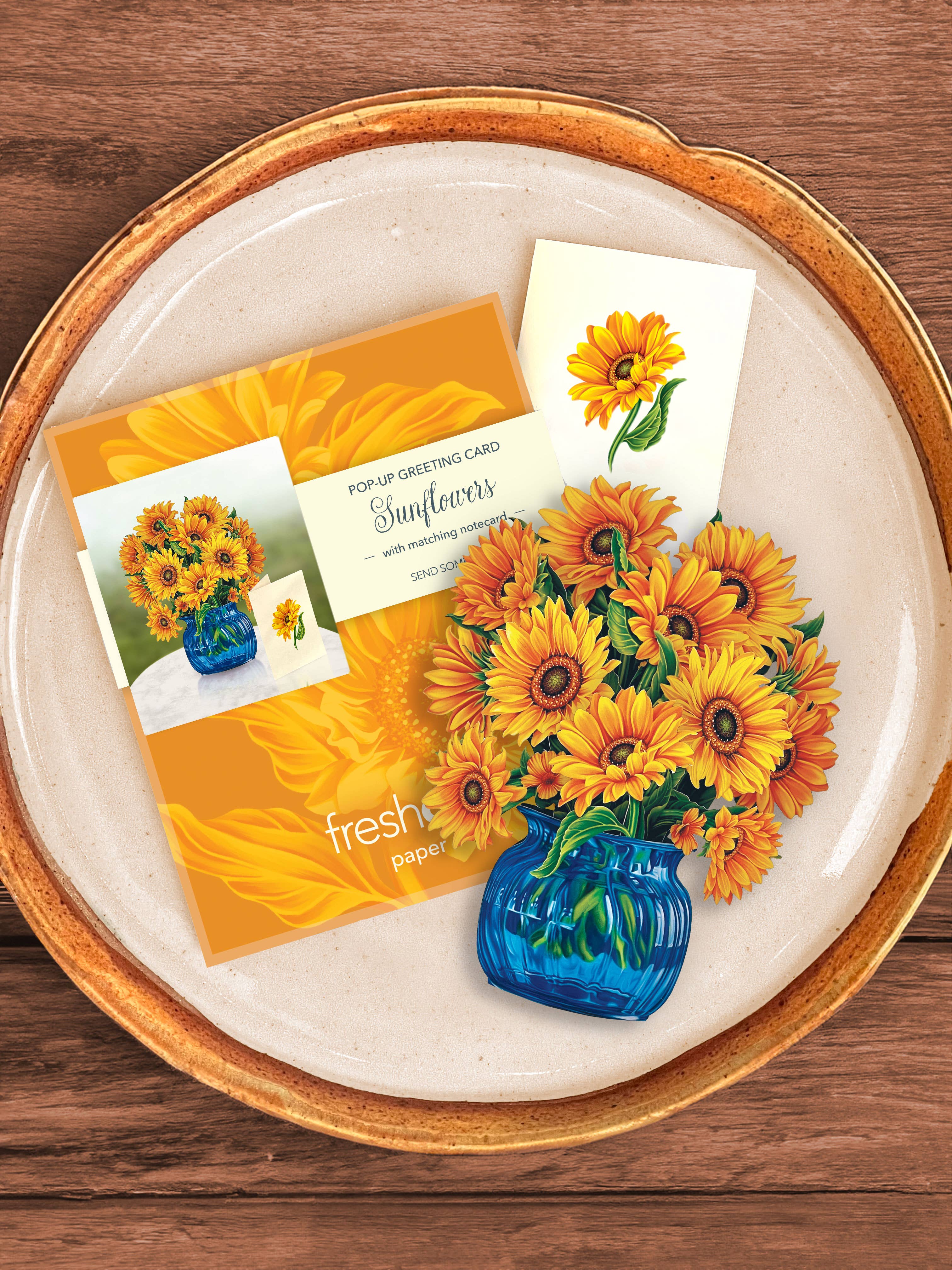 FreshCut Paper Sunflowers Pop-Up Card 3D Bouquet Card Fabvilla