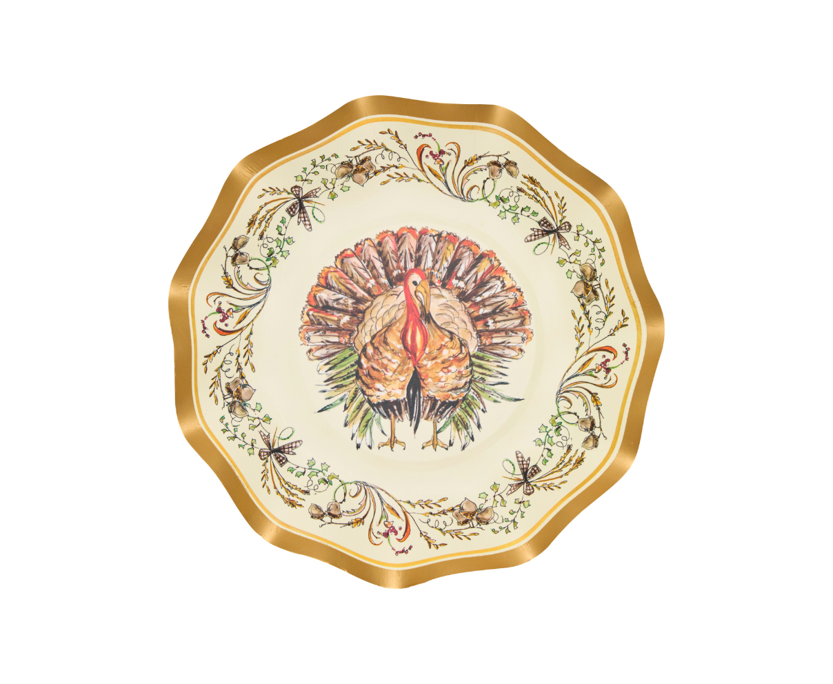 Turkey & Gourd Paper Appetizer Bowl