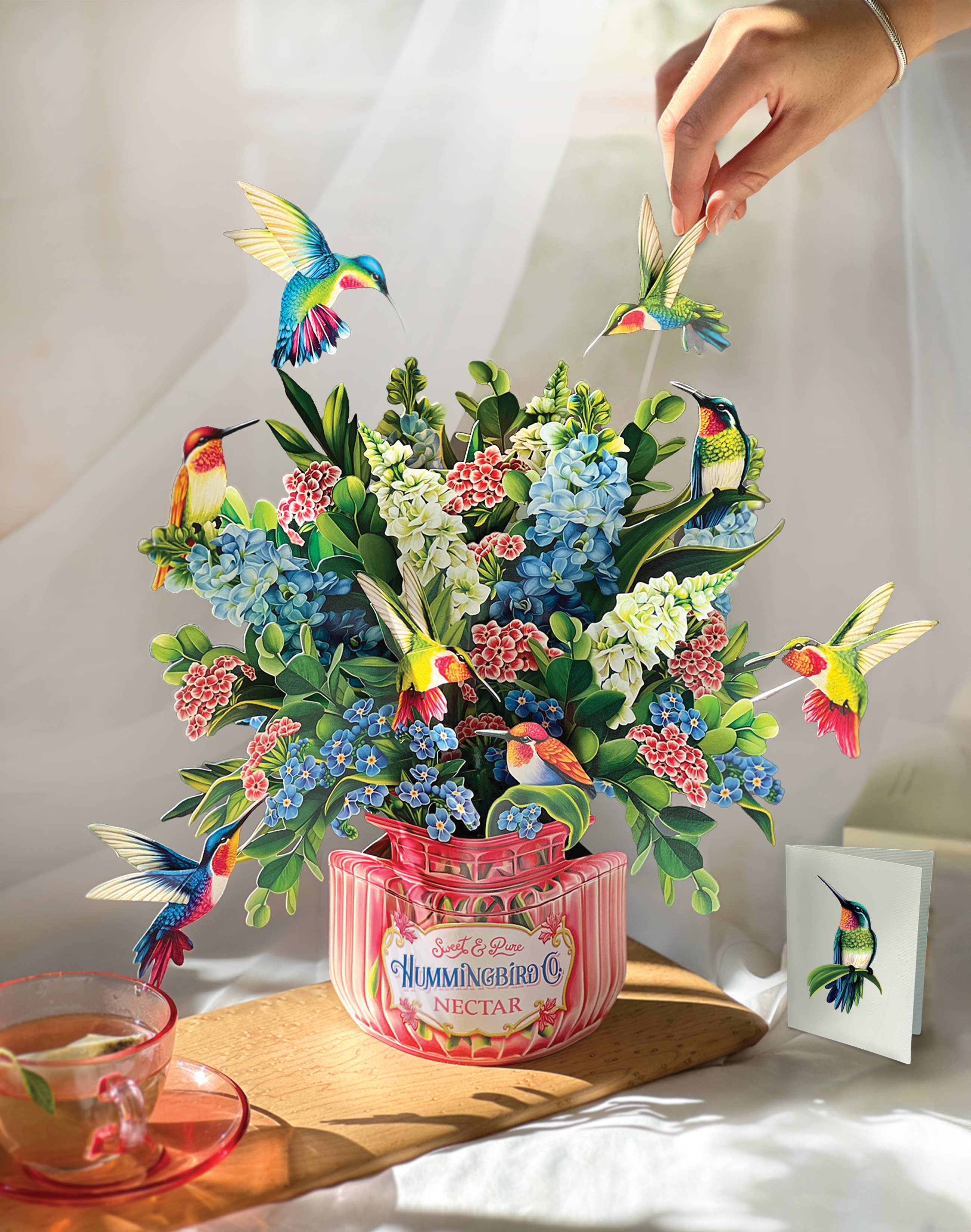 FreshCut Paper Hummingbird Oasis Pop-Up Card 3D Card Fabvilla