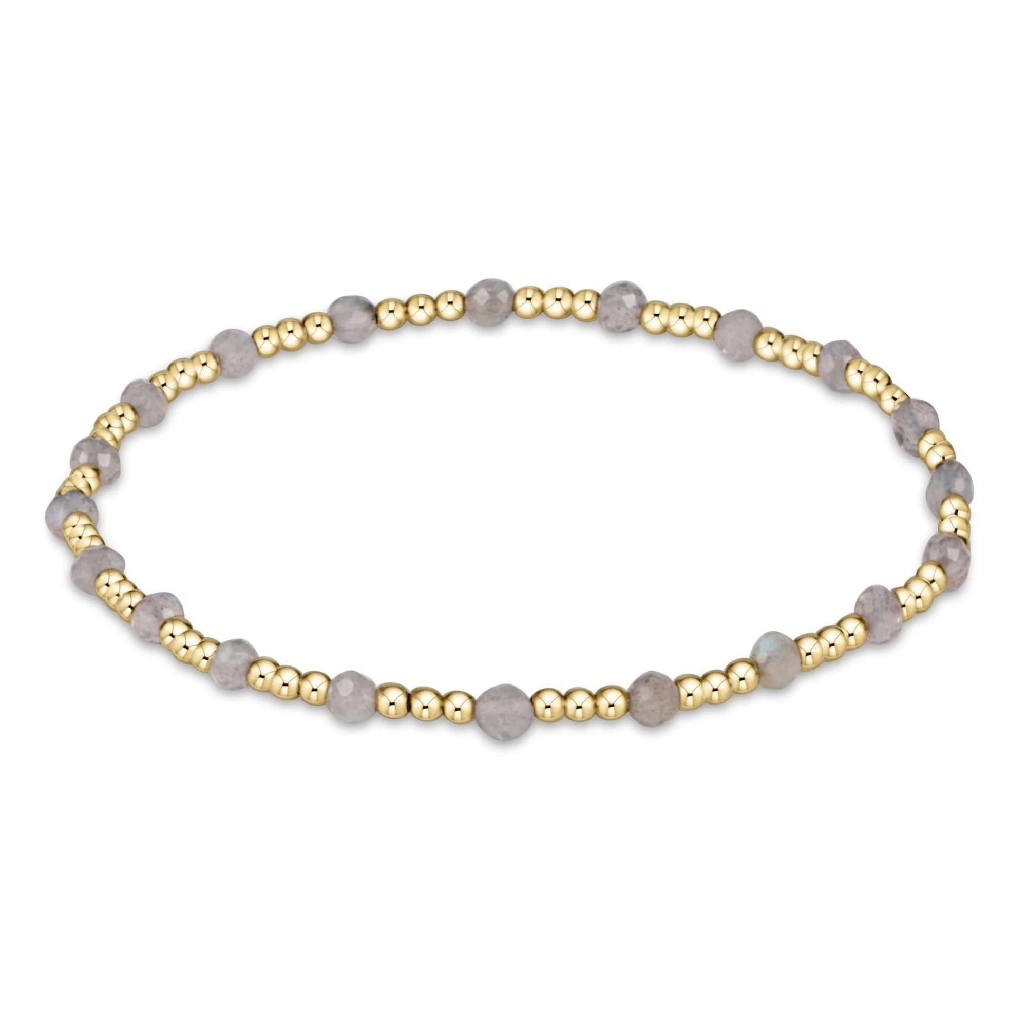 Gemstone Gold Sincerity Pattern 3MM Bead Bracelet
