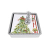Christmas Tree Beaded Napkin Box Set - Festive Table Decor for the Holidays