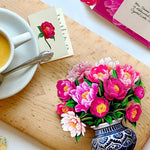 FreshCut Paper Mini Peony Pop-Up Card 3D Bouquet Fabvilla