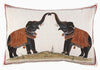Hand painted Double Elephant Pillow with Insert