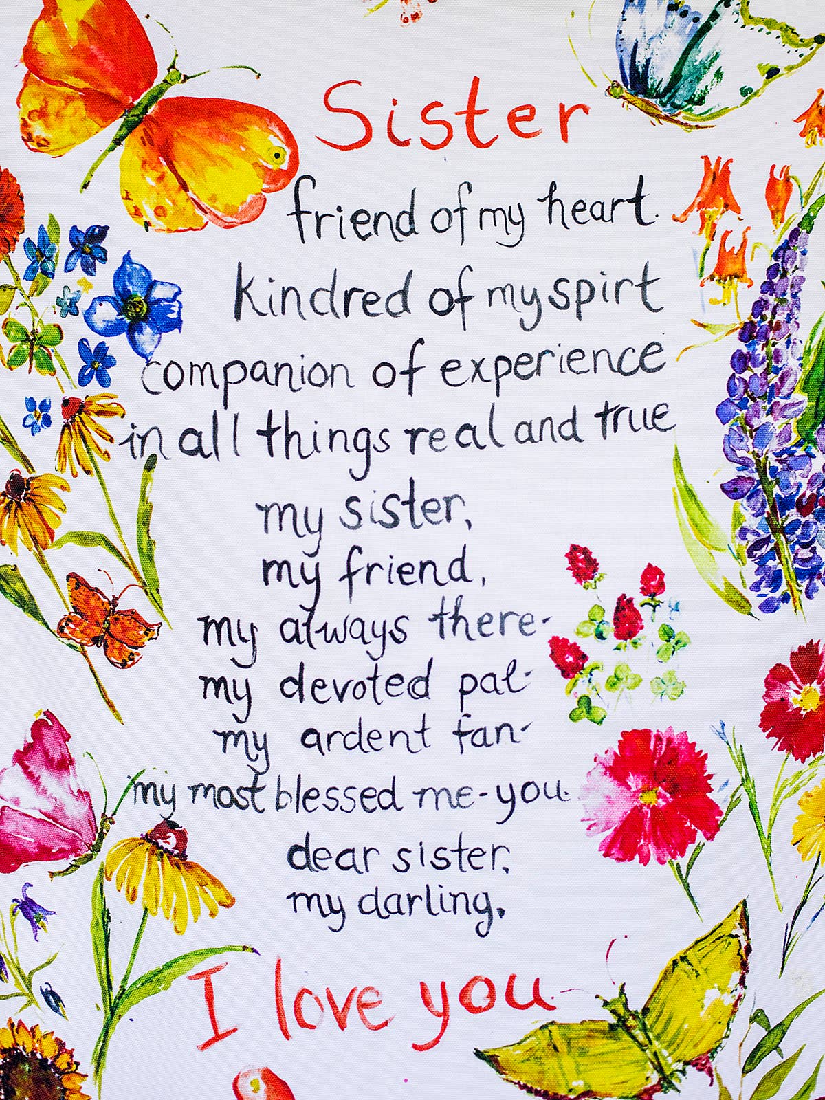 Sister Garden Watercolor Tea Towel