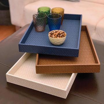 Vinyl Wicker Rectangular Tray