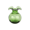 Home Decor Delight: Hibiscus Glass Bud Vase Dark Green