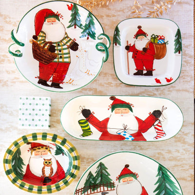 Bring Joyous Italian Christmas Tales to Your Table with the Old St. Nick Bread Server with Stockings