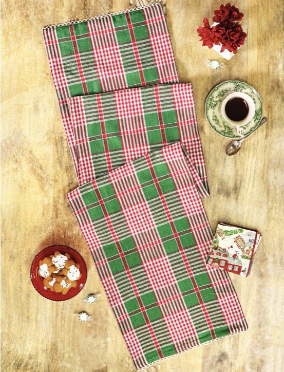 Holly Plaid Runner- Green