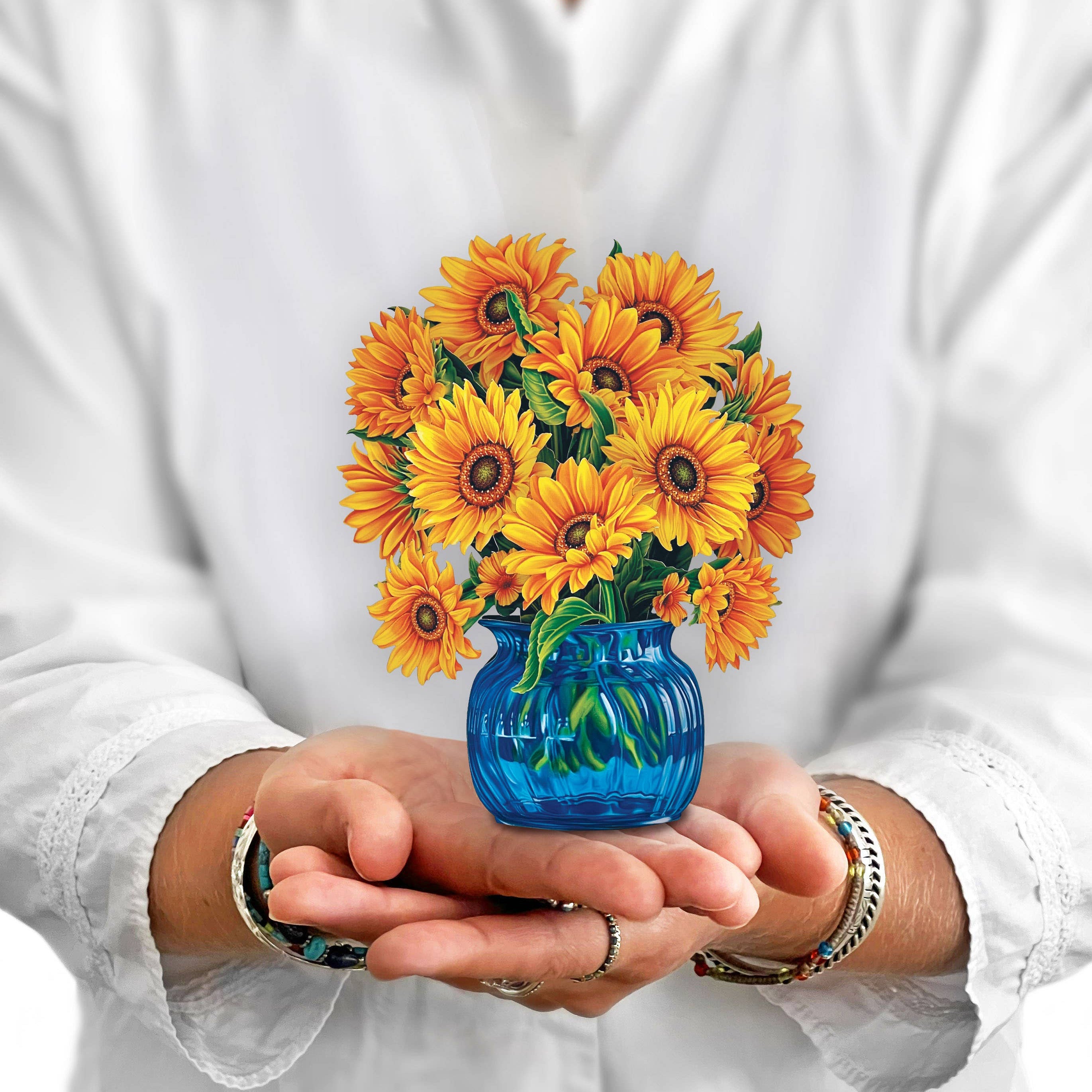 FreshCut Paper Sunflowers Pop-Up Card 3D Bouquet Card Fabvilla