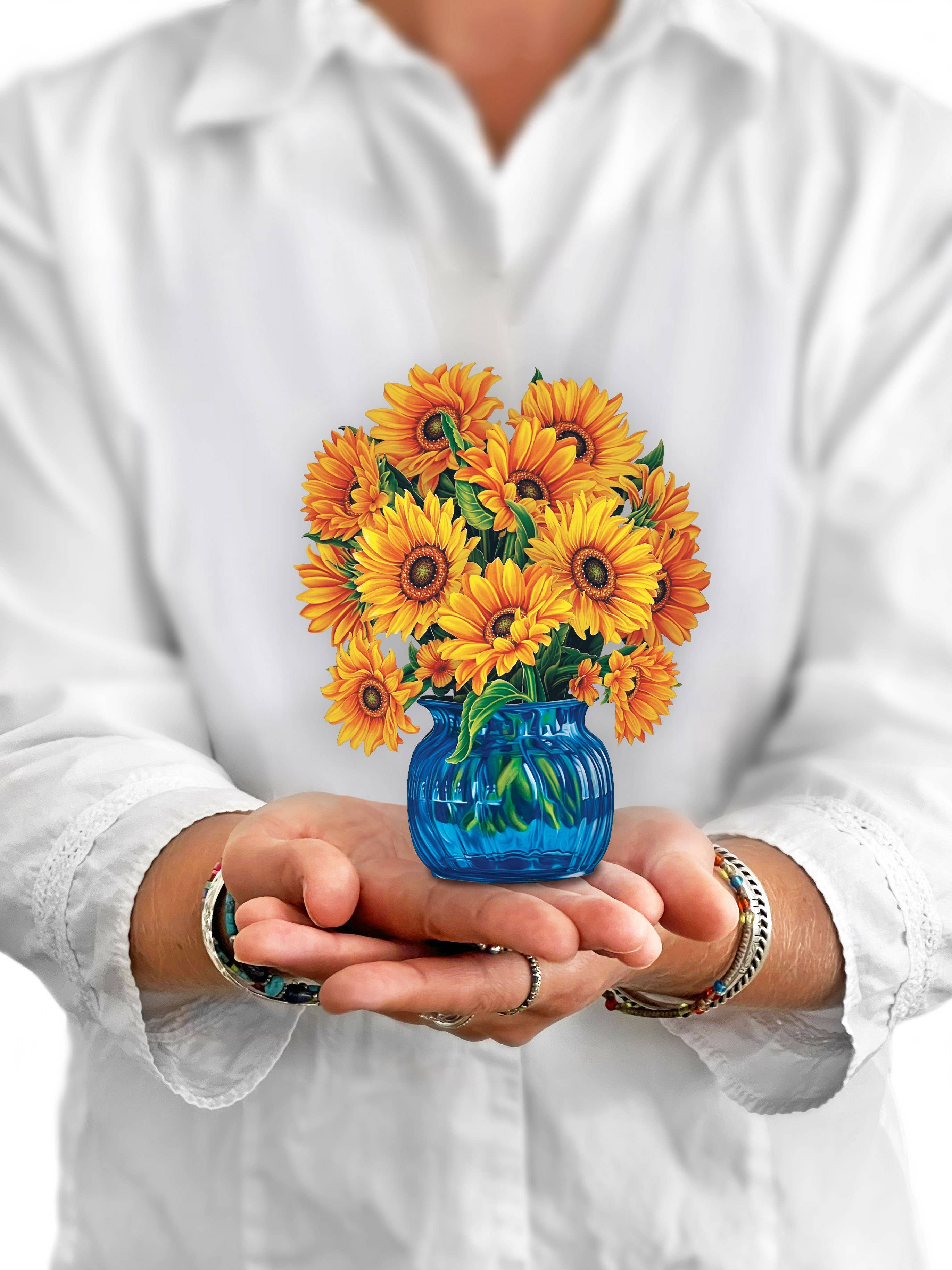FreshCut Paper Sunflowers Pop-Up Card 3D Bouquet Card Fabvilla