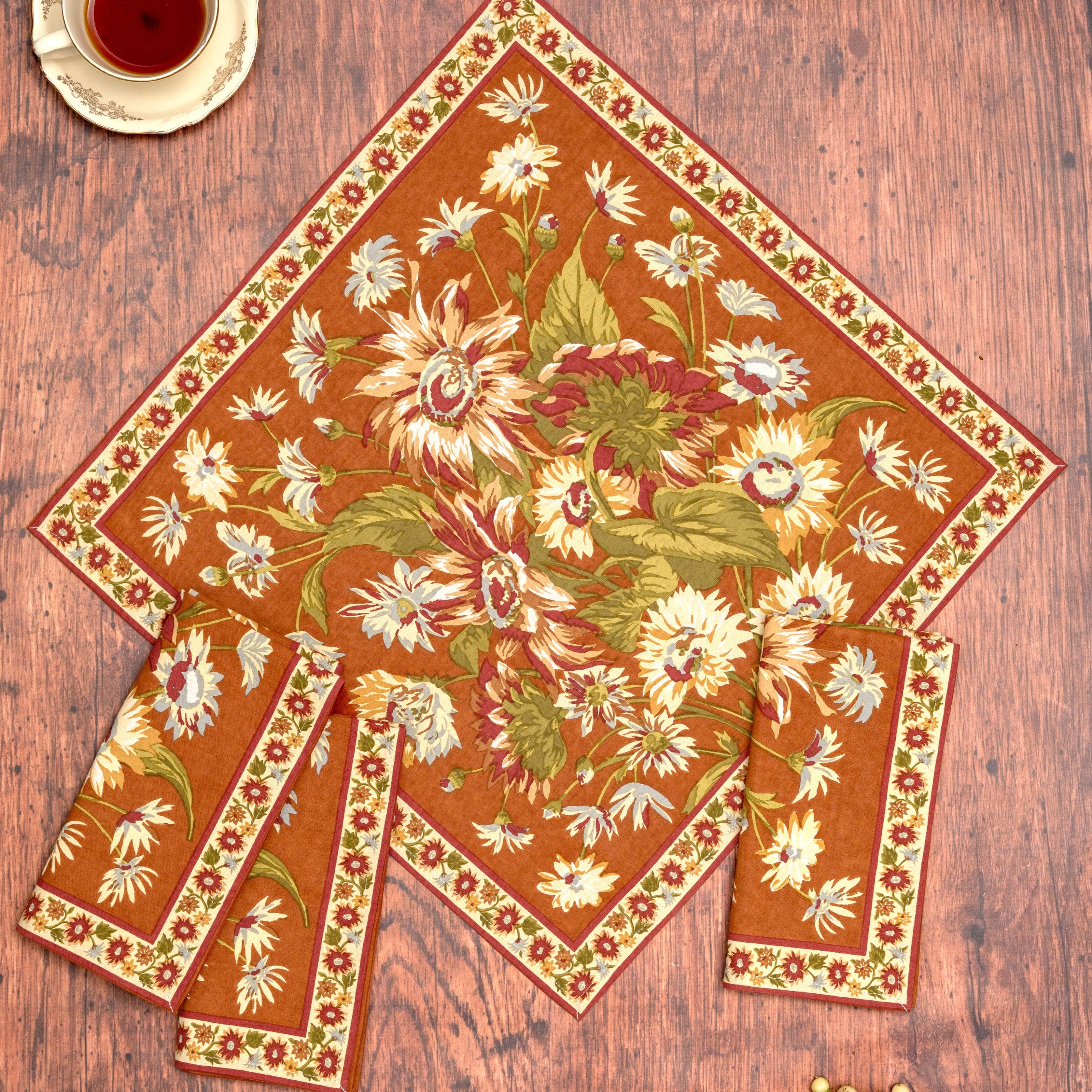 Marguerite Napkin Set of 4 - Rust