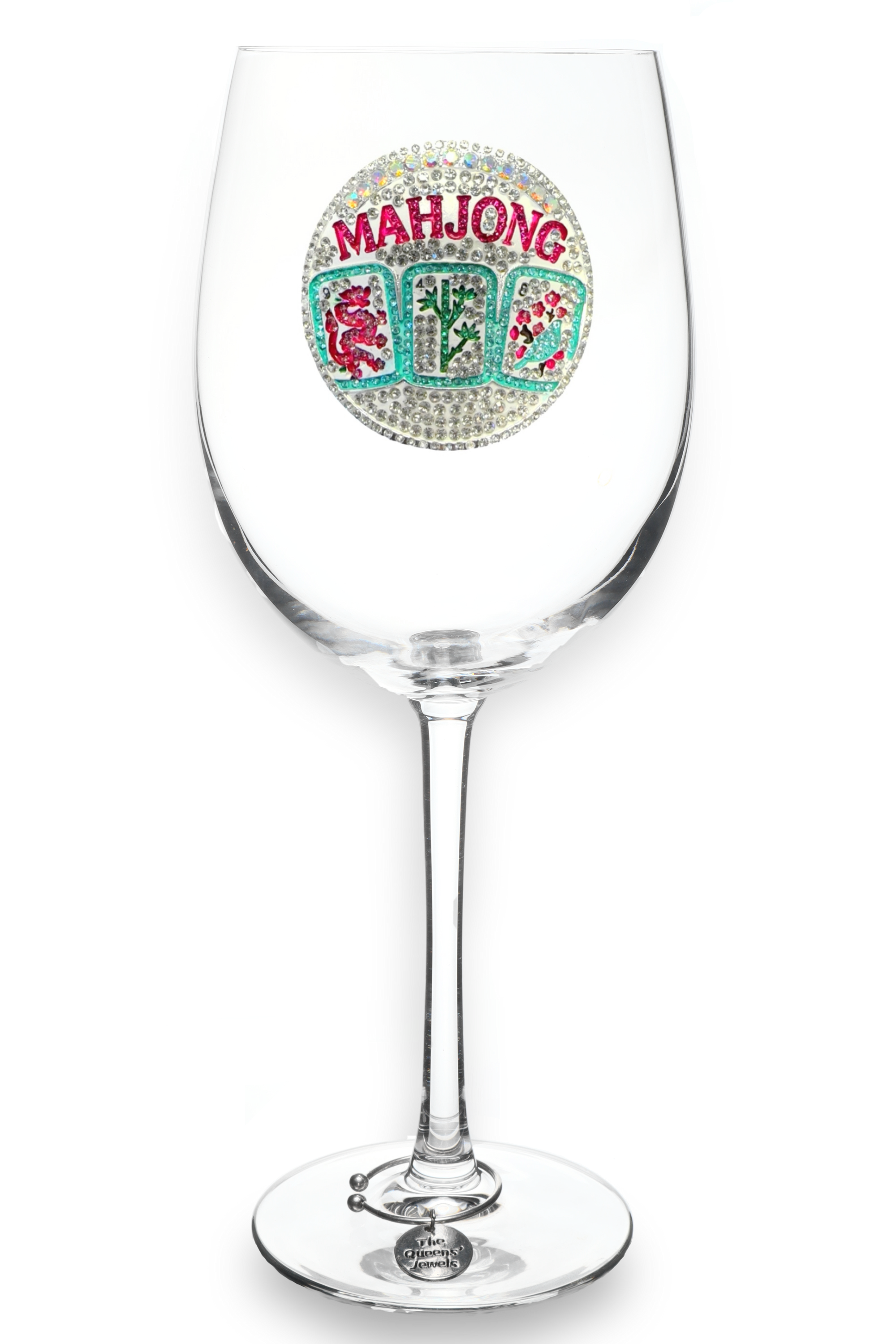 Jeweled Wine Glass-Stemmed - Mahjong