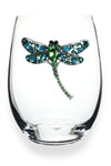 Jeweled Dragonfly Stemless Wine Glass