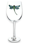 Jeweled Dragonfly Stemmed Wine Glass