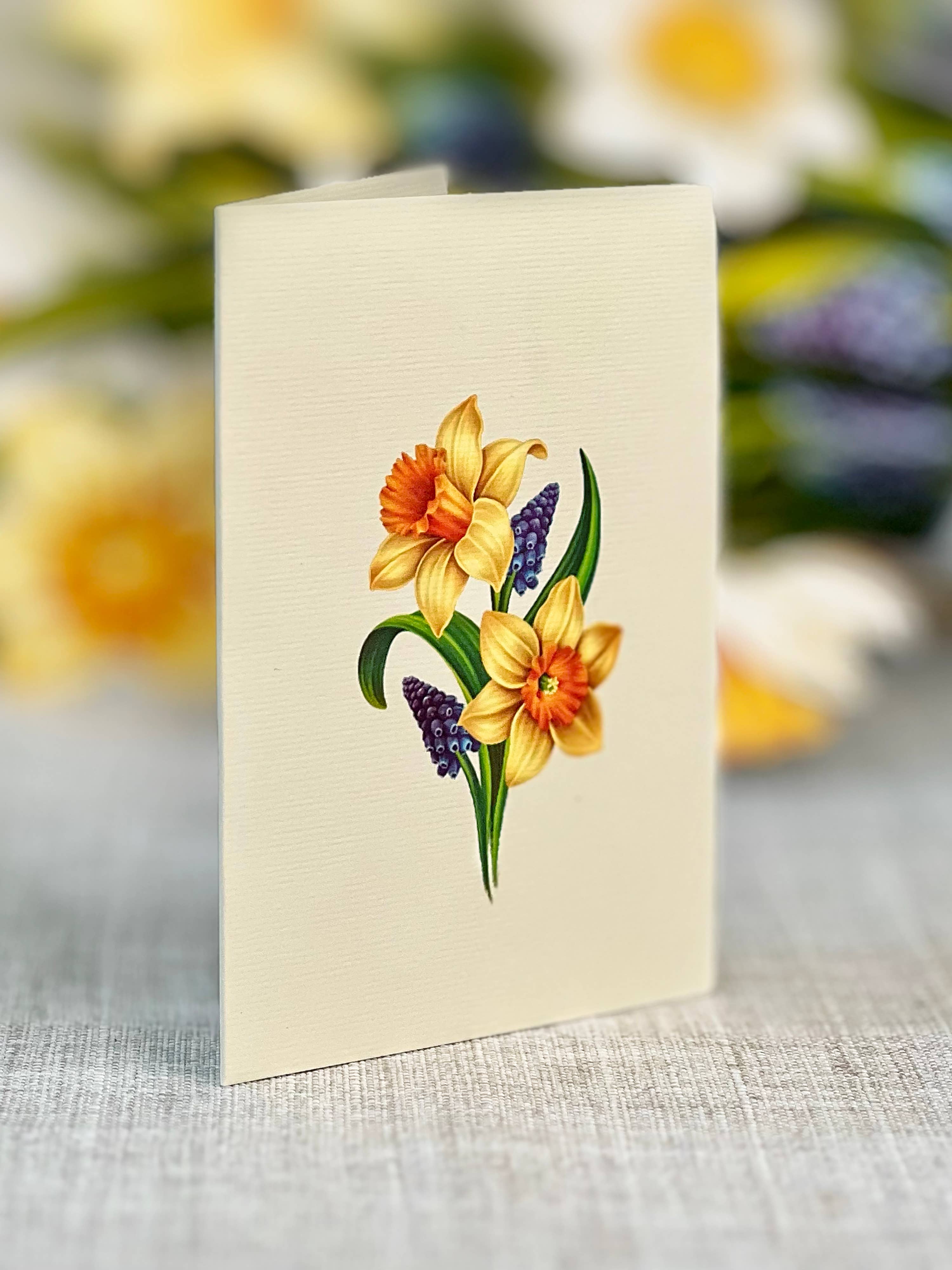 FreshCut Paper Mini Daffodils Pop-Up Card 3D Card Fabvilla