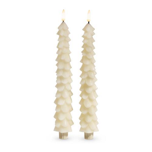Flameless Tree Taper Candle Set