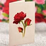 FreshCut Paper Blooming Roses Pop-Up Card 3D Bouquet Fabvilla