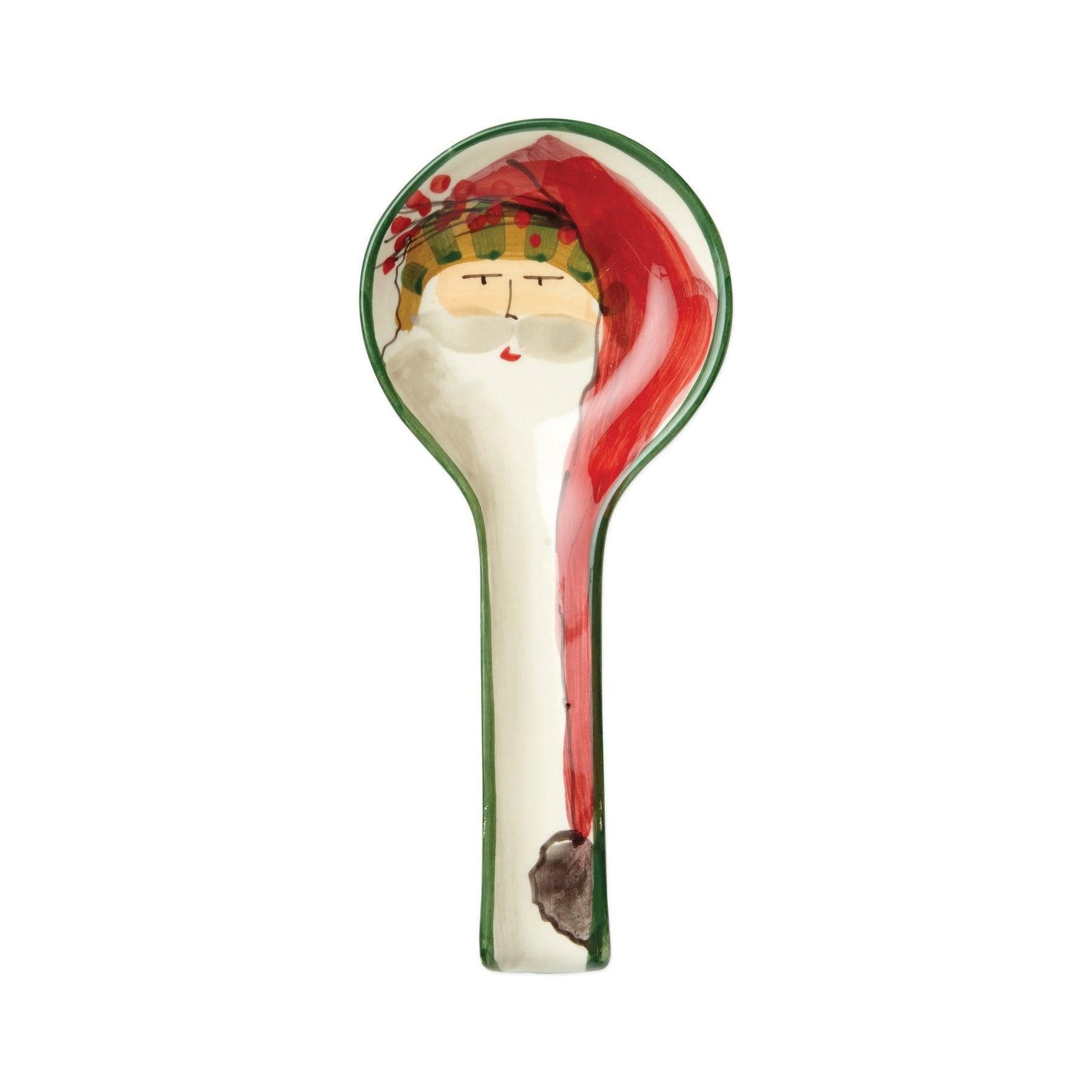 Old St. Nick Spoon Rest w/ Holly