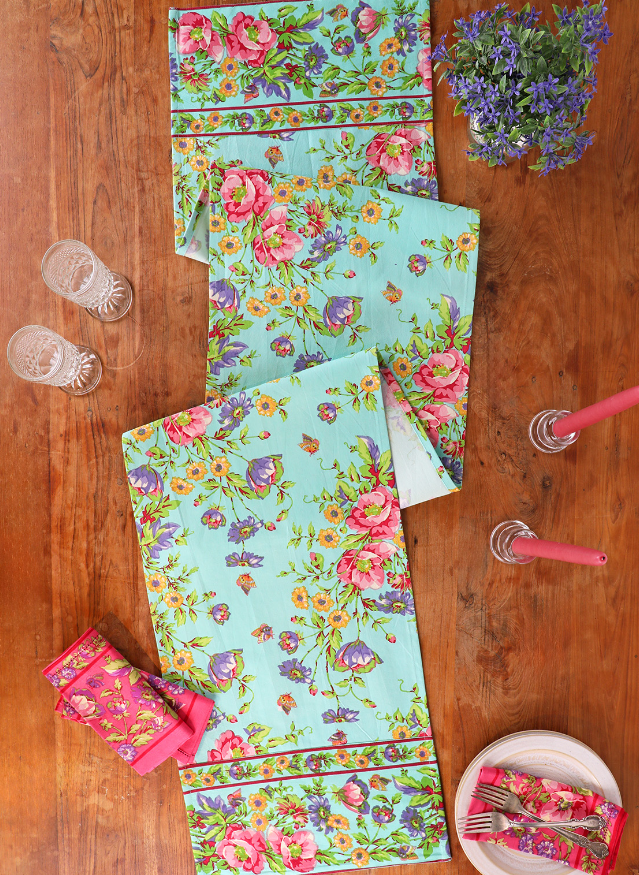 Penny's Patio Aqua Table Runner