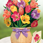 FreshCut Paper Tulips Pop-Up Card 3D Bouquet Card Fabvilla