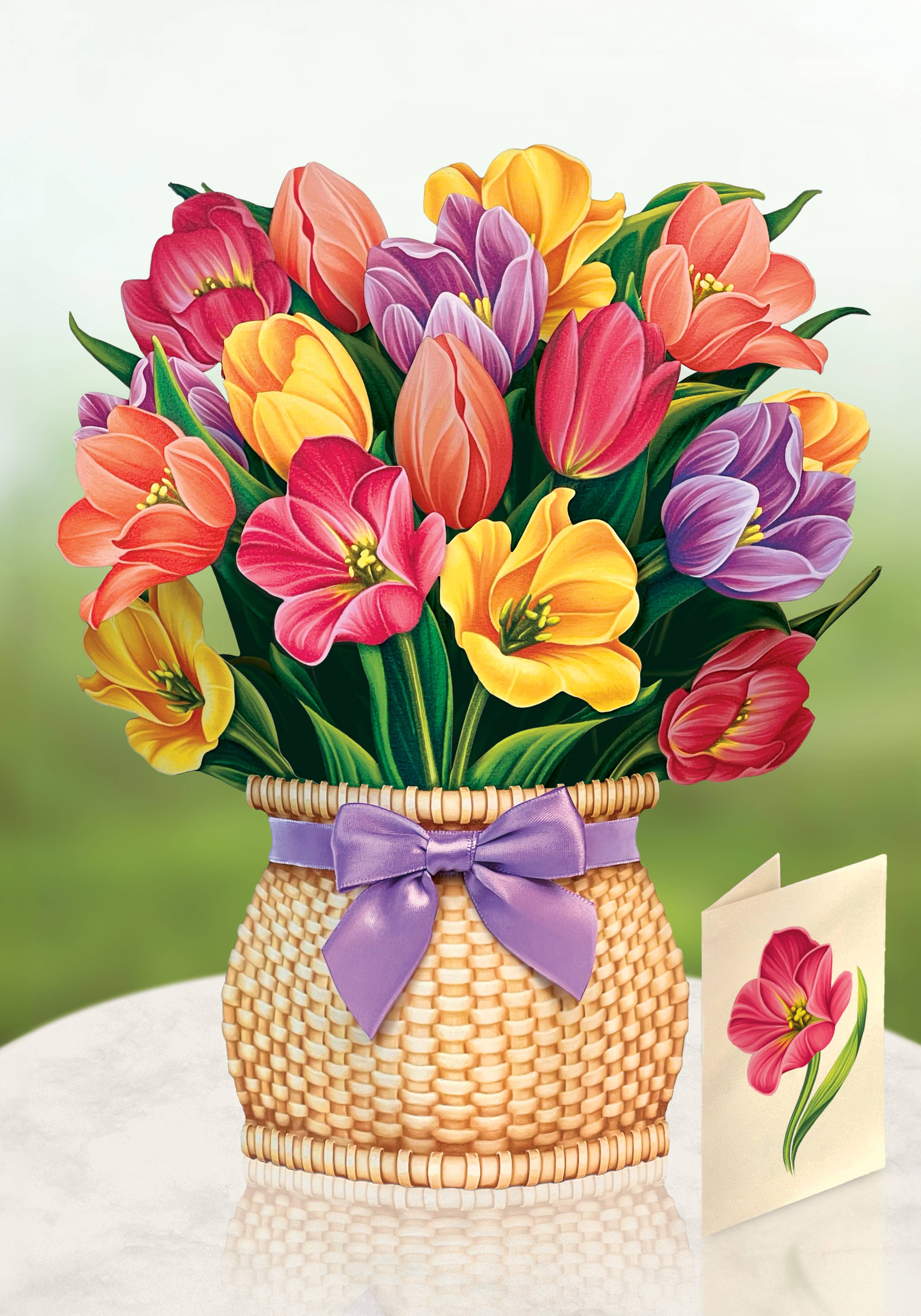 FreshCut Paper Tulips Pop-Up Card 3D Bouquet Card Fabvilla