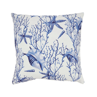 Coastal Seashell & Coral Outdoor Pillow