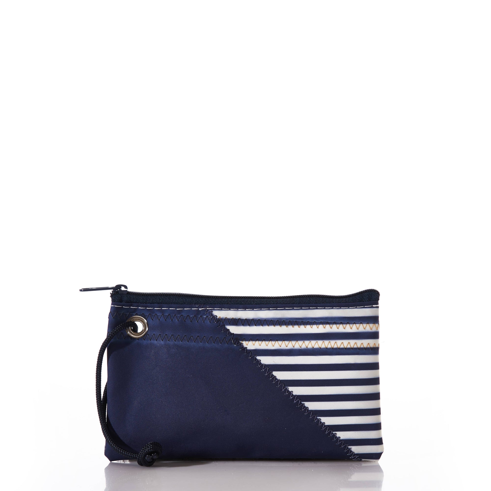 Breton Stripe White Anchor Wristlet