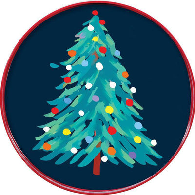 Celebrate the season with this Christmas Tree Round Tray