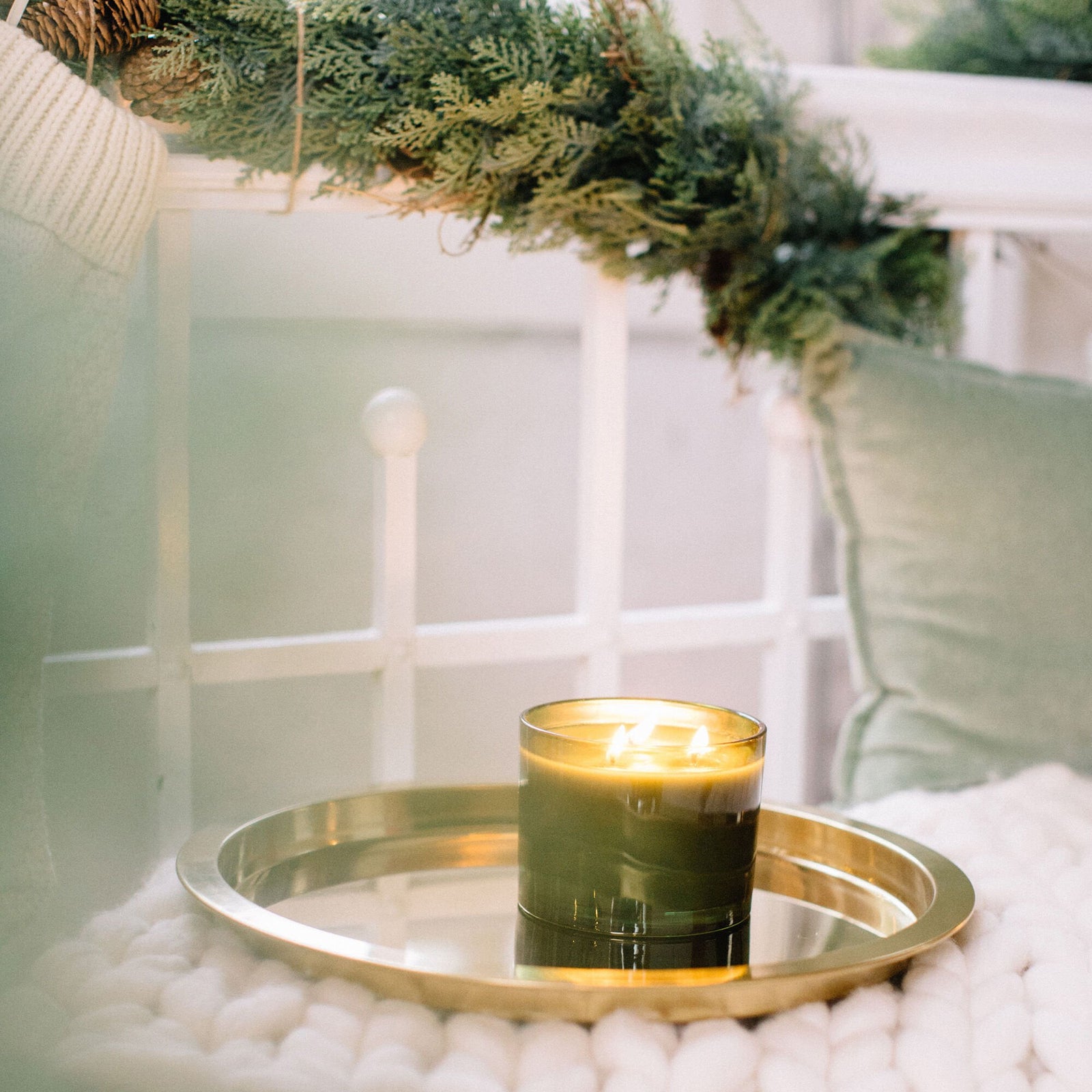 Thymes Frasier Fir Green 3-Wick Candle, view 3