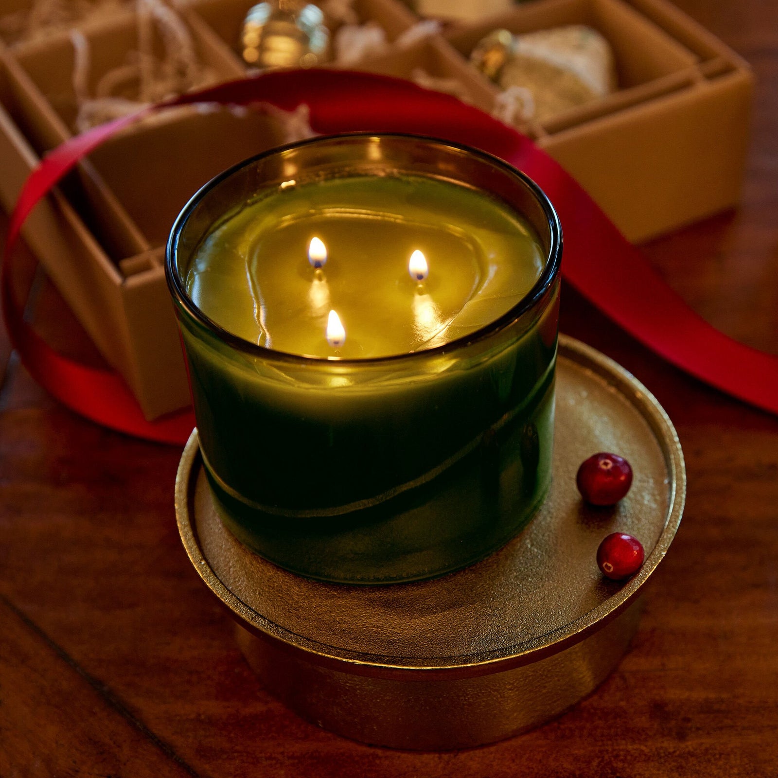 Thymes Frasier Fir Green 3-Wick Candle, view 2