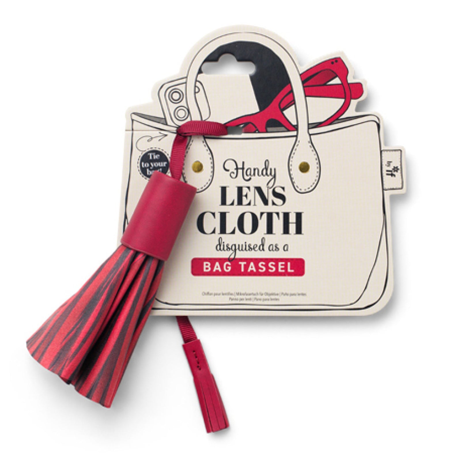 IF Bag Tassel Lens Cloth - Burgundy