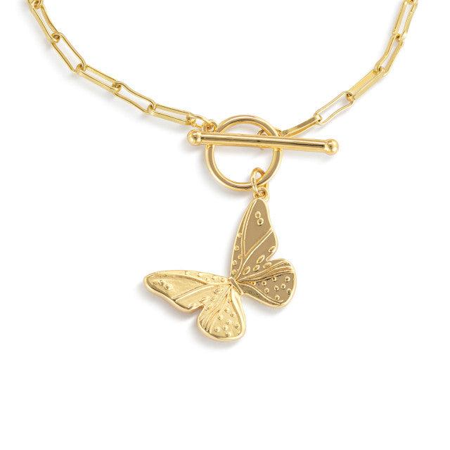 Butterfly Toggle Gold Bracelet