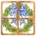 Angels 4-Sectioned Mango Wood Tray