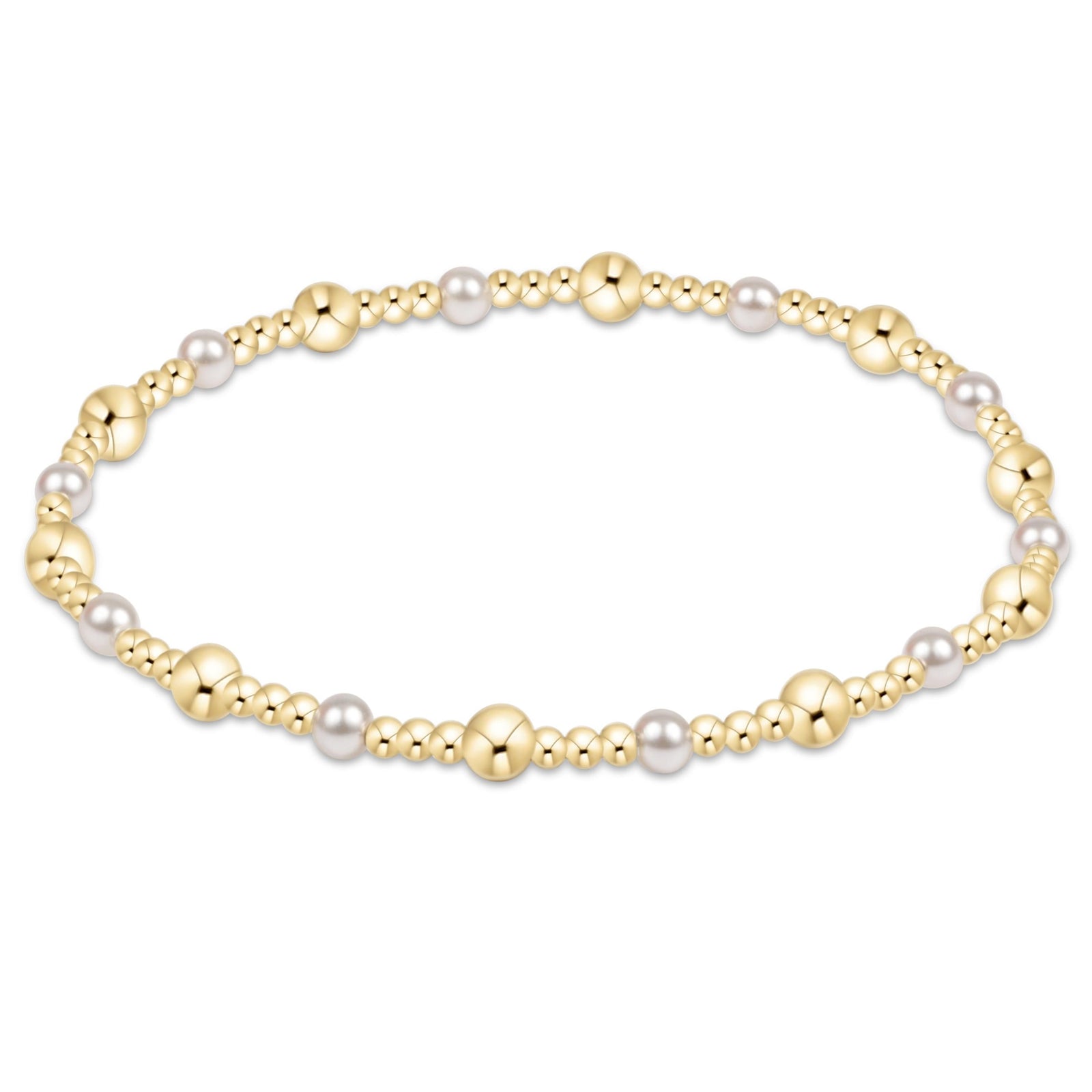 E Newton Sincerity Gold & Pearl 4mm Bracelet