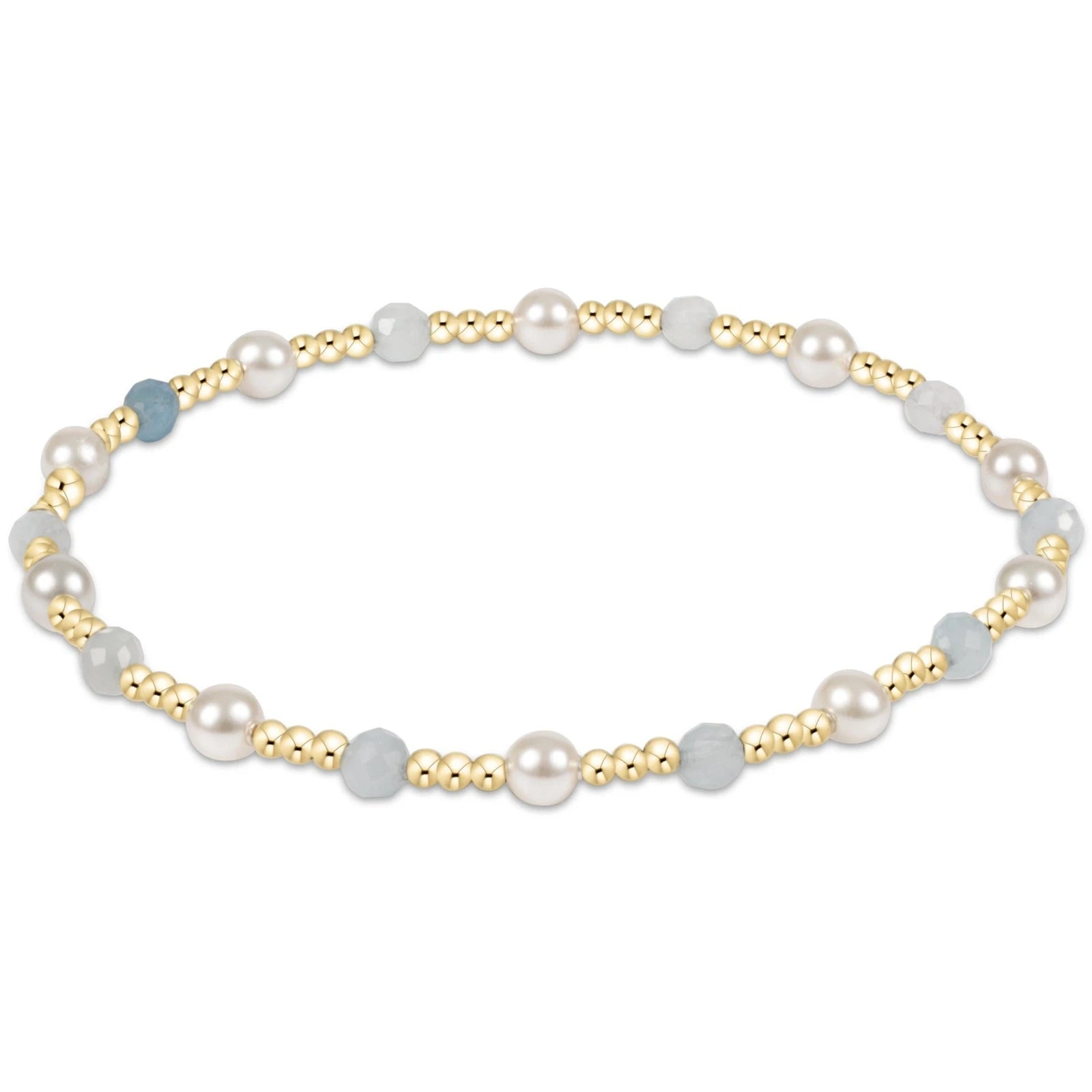 E Newton Pearl Sincerity- 4mm Gem Bracelet -Aquamarine