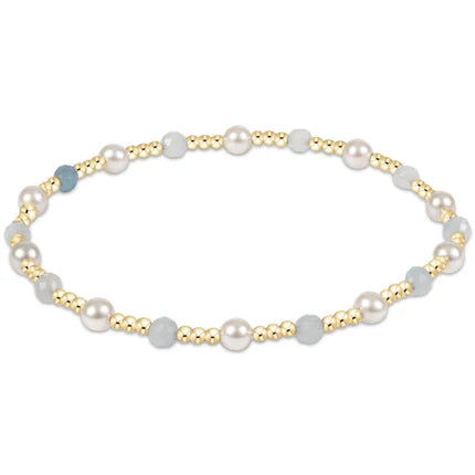 Pearl Sincerity- 4mm Gem Bracelet -Aquamarine