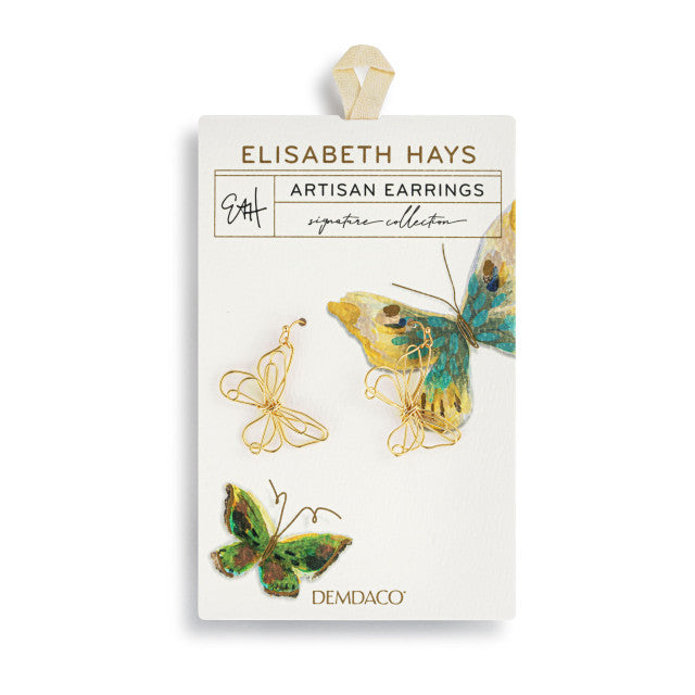 Butterfly Open Charm Gold Earrings