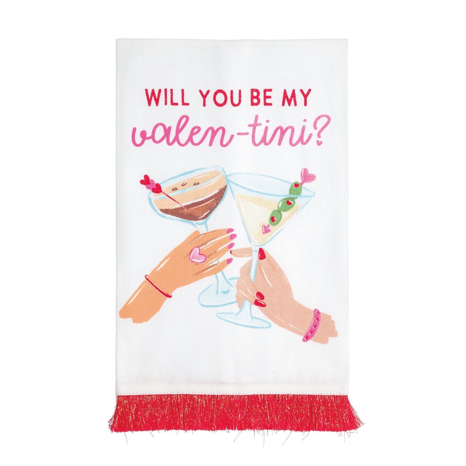 Valen-Tini Valentine Tinsel Tea Towel