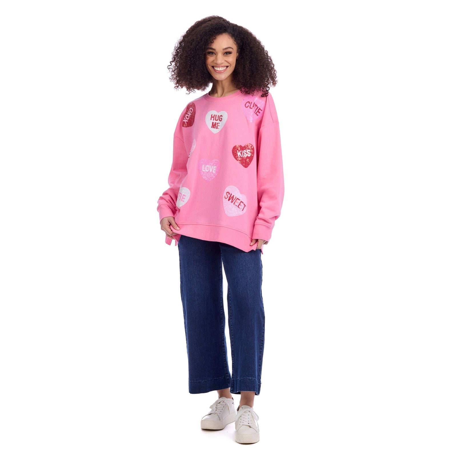 Valentine Candy Hearts Sparkle Sweatshirt