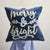 Embroidered "Merry & Bright", Navy Pillow