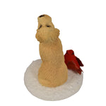 Byers' Choice Golden Doodle with Cardinal, view 2