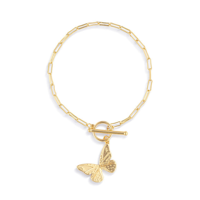 Butterfly Toggle Gold Bracelet