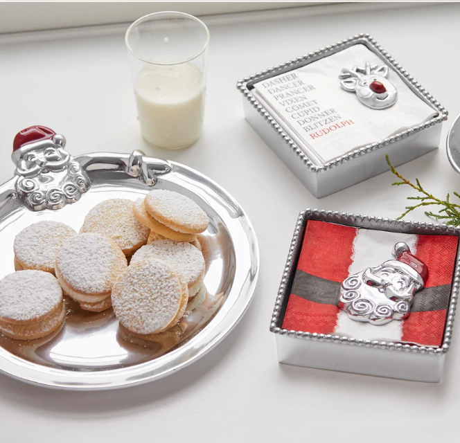 Hugging Santa Round Cookie Platter