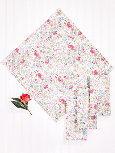 Penelope Napkin Set of 4 - Washable Floral Cotton Napkins - Dinner Napkin Set
