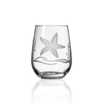 Starfish Stemless Wine  - Set of 4 Glasses - Fab Vila