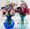 Hibiscus Glass Aqua Bud Vase