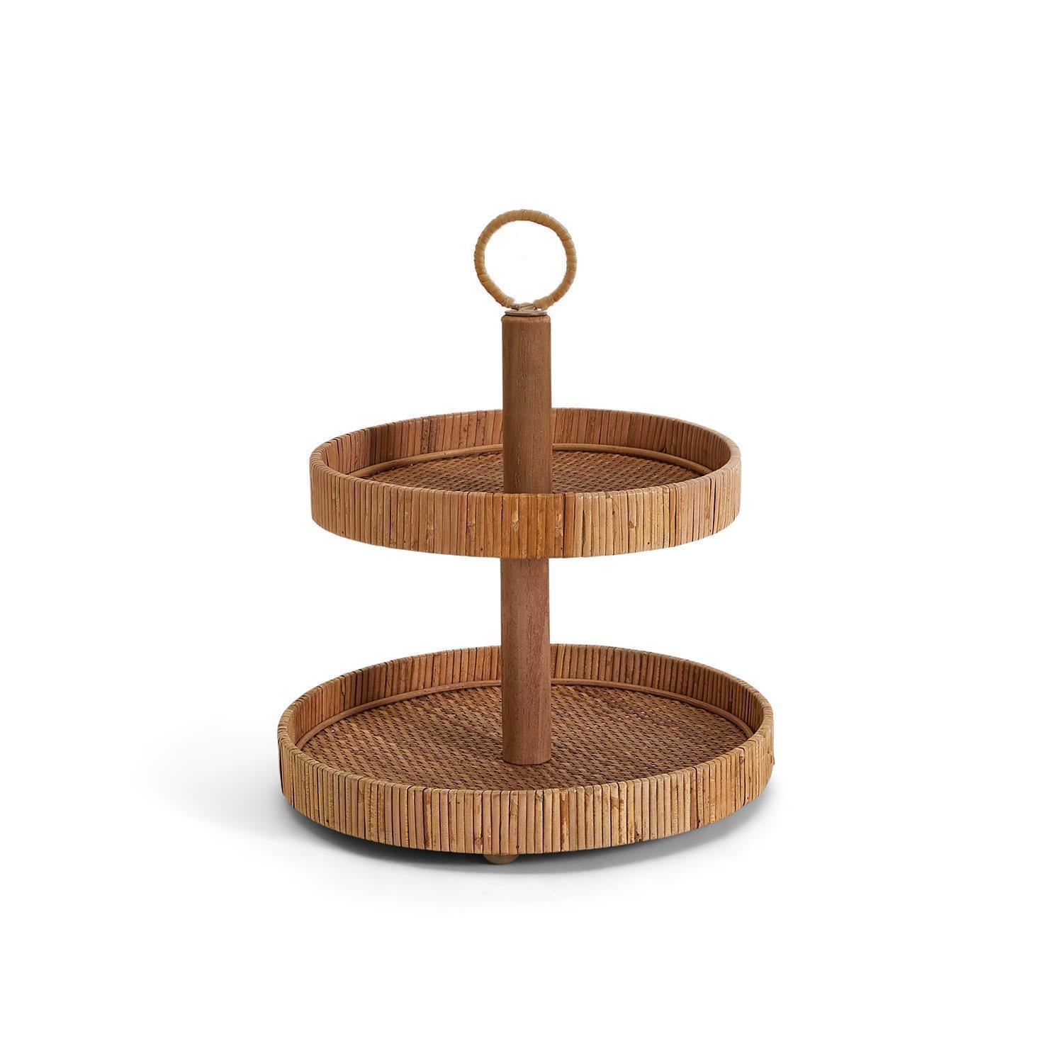 3-Tier Hand-Crafted Rattan Centerpiece