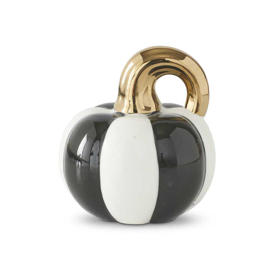 Black & White Ceramic Pumpkin - Fab Vila