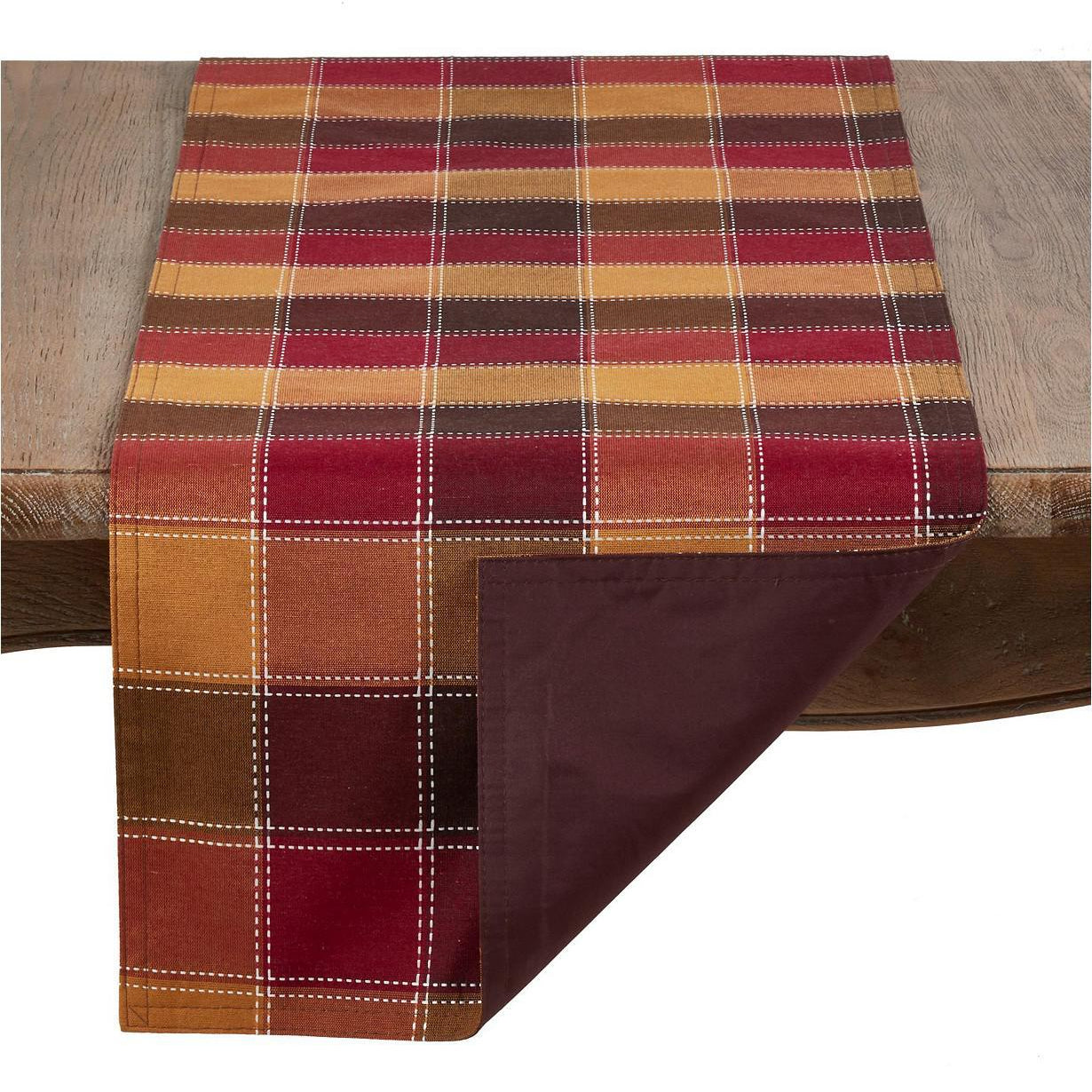 Plaid Stitched Runner - Fab Vila